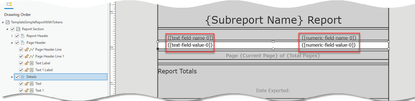 Custom Report Templates ReportTemplateWithTokens