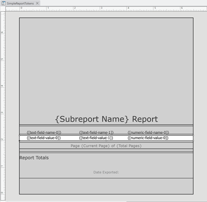 Custom Report Templates ReportTemplateWithTokens