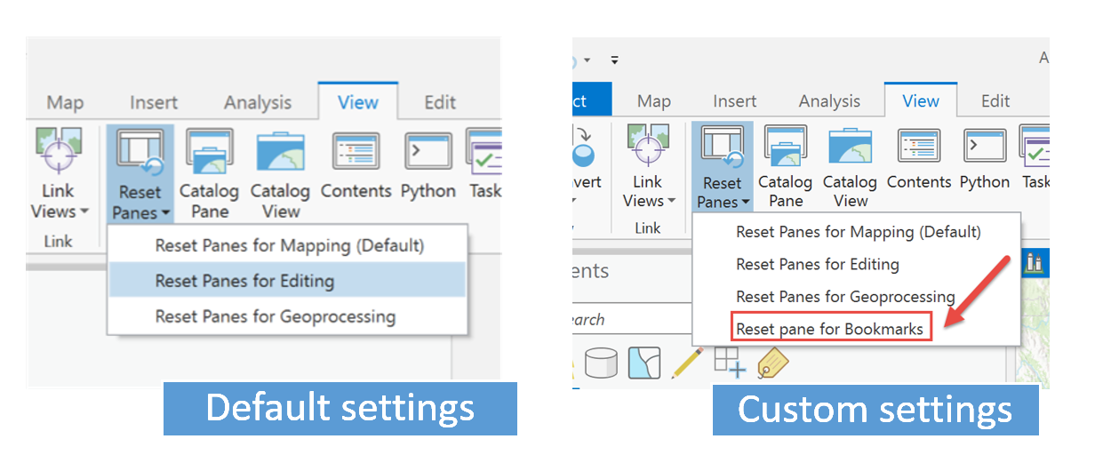 Reset Dockpanes ResetPaneComparisons