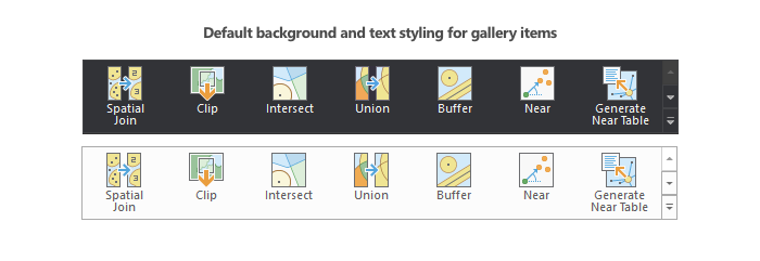 Default Gallery styling RibbonGalleryDark_Type1